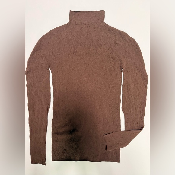 Aritzia Ten Flora Seamless Sorolla Long Sleeve Brown Mock Neck NWT - Picture 8 of 12